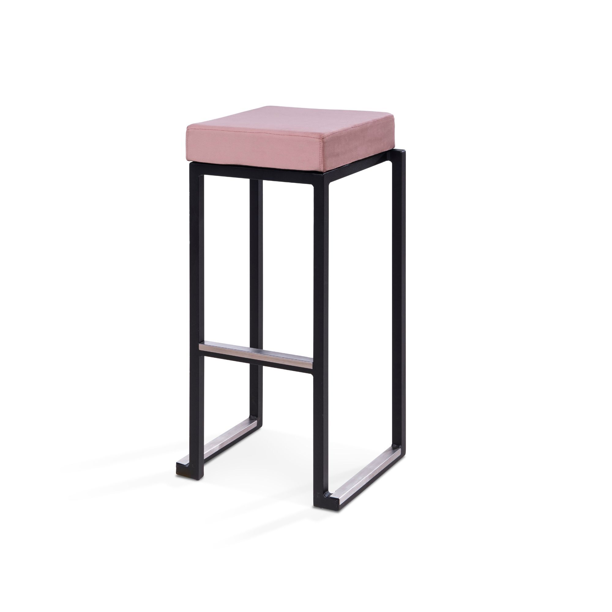 Kubo Smart Bar - Black - Velvet Pink Seat Kubo Smart Bar - Black - Velvet Pink Seat