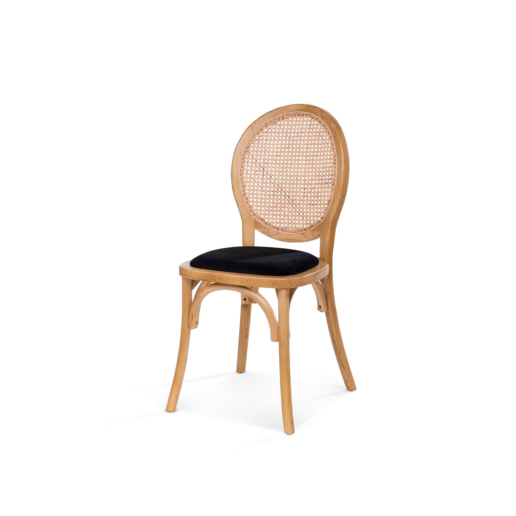Louis - Stack Chair - Velvet Black Seat Louis - Stack Chair - Velvet Black Seat
