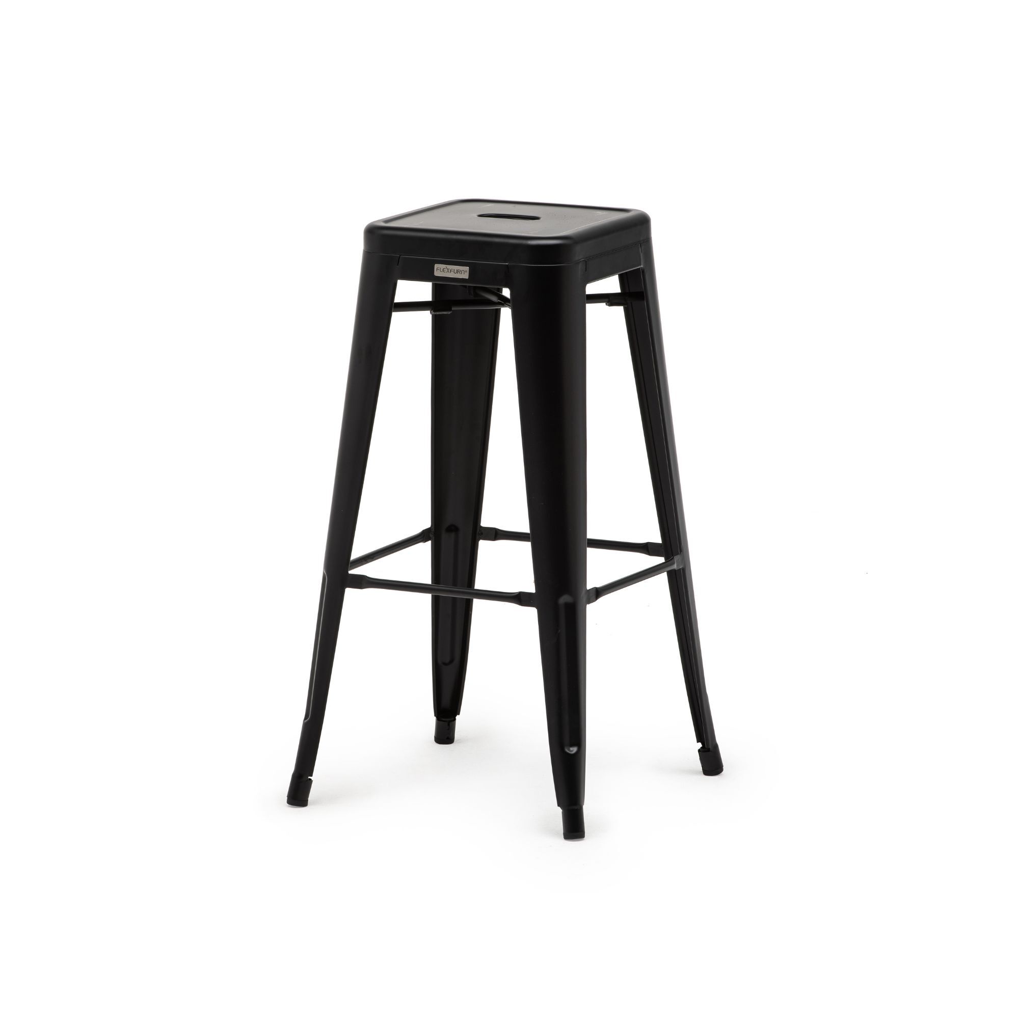 Tolix Style Bar Stool - Stackable - Black Tolix Style Bar Stool - Stackable - Black
