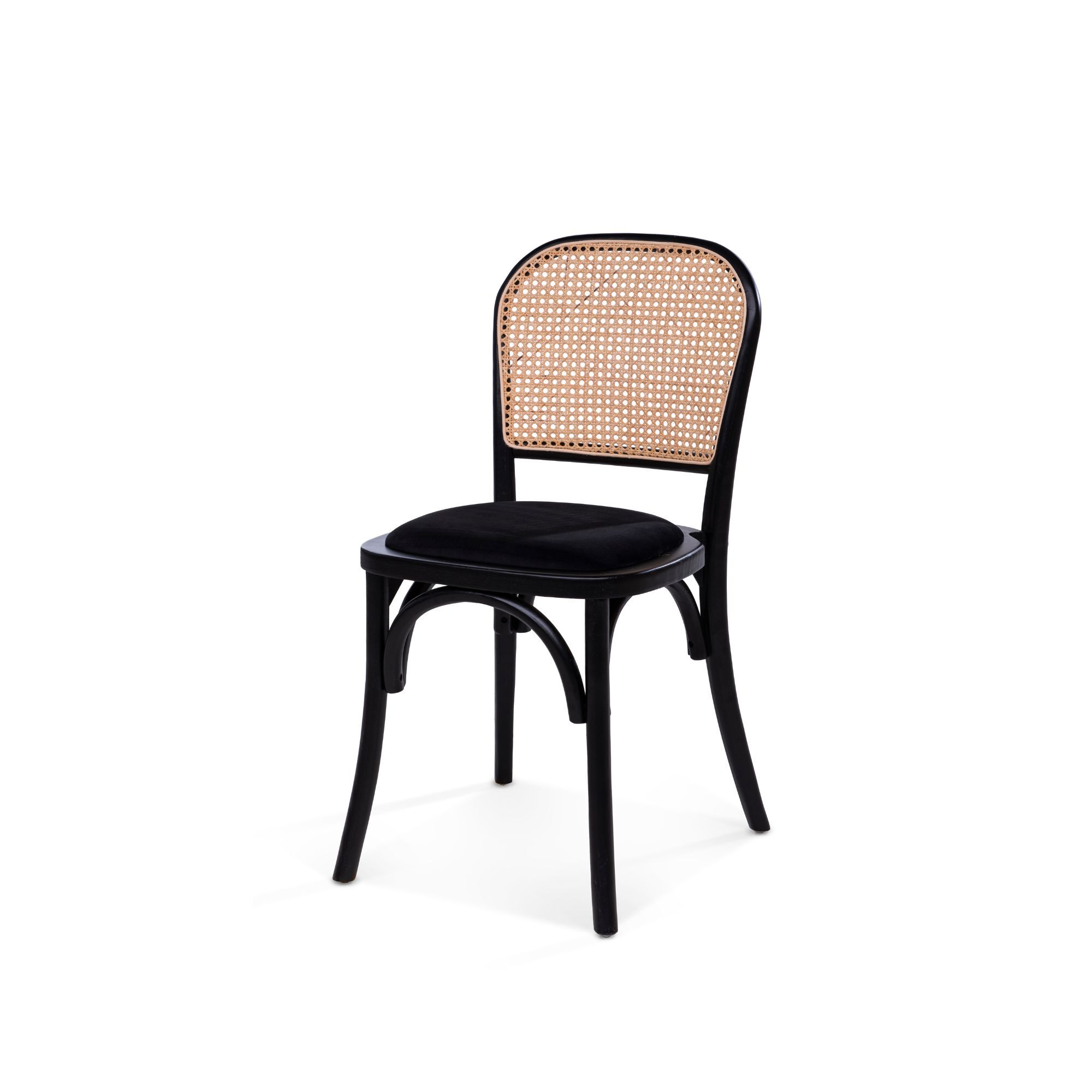 Ronda - Stack Chair - Velvet Black Seat